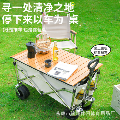 戶外露營車可折疊手推車野外野營野餐營地車拉桿小推車擺攤小拖車