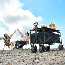 戶外露營推車可折疊野營推車手推車兒童可躺營地車擺攤推車折疊車