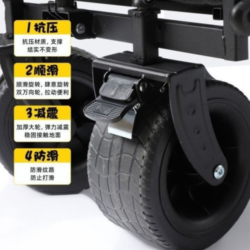 可攜式拖鬥露營車擺攤車可折疊野餐車手拉車露營車可坐雙人野營車