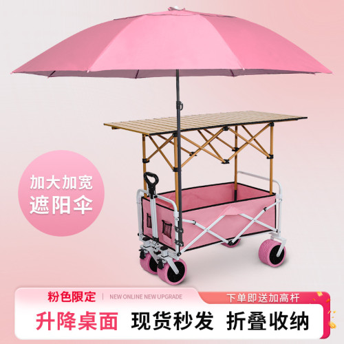 擺攤小推車地攤專用折疊桌可升降烤腸移動戶外營地購物露營可攜式