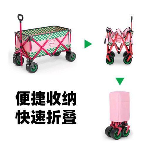 新款聚攏型營地車露營車小推車野營車網紅戶外夜市擺攤車霤娃車