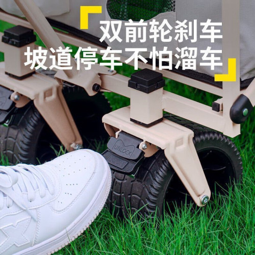 露營推車戶外露營裝備折疊推車後開款擺攤小推車加長小拉車