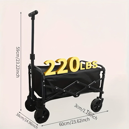 Heavy Duty Folding Trolley with 360° All Terrain Wheels,
