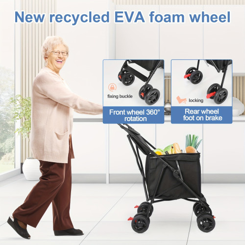 Supermarket Shopping Folding Wagon Cart Heavy Duty Garden