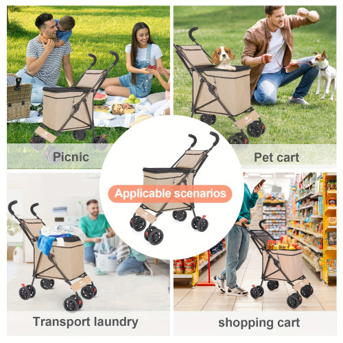 Supermarket Shopping Folding Wagon Cart Heavy Duty Garden
