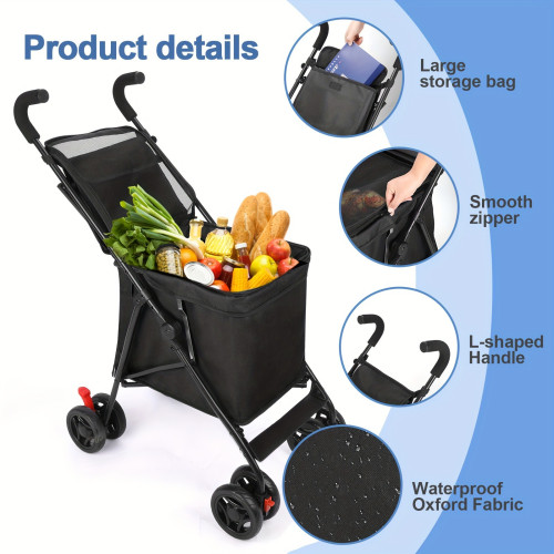 Supermarket Shopping Folding Wagon Cart Heavy Duty Garden