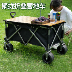 戶外兒童車手拉四輪拖車配件嬰兒車可躺可後開露營車