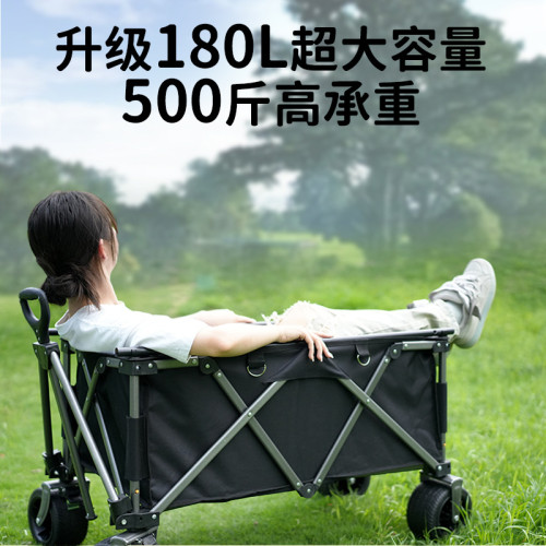 戶外兒童車手拉四輪拖車配件嬰兒車可躺可後開露營車