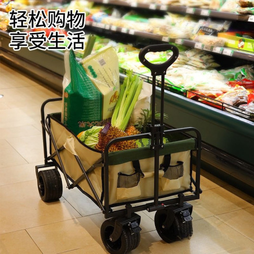 露營車擺攤地攤小推車拉貨專用取快遞可折疊手推車營地戶外野餐車