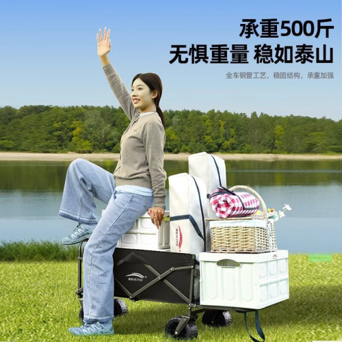 露營車拖鬥推車戶外旅行營地車後開門手推車野餐拉快遞折疊小拖車