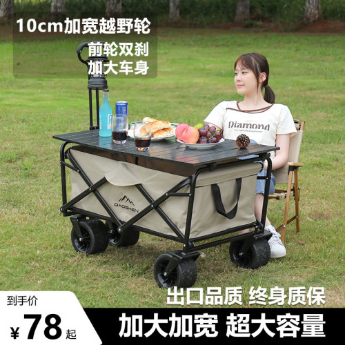 戶外露營手推車營地車野營可折疊大容量拉桿車野餐輕便旅行小拖車