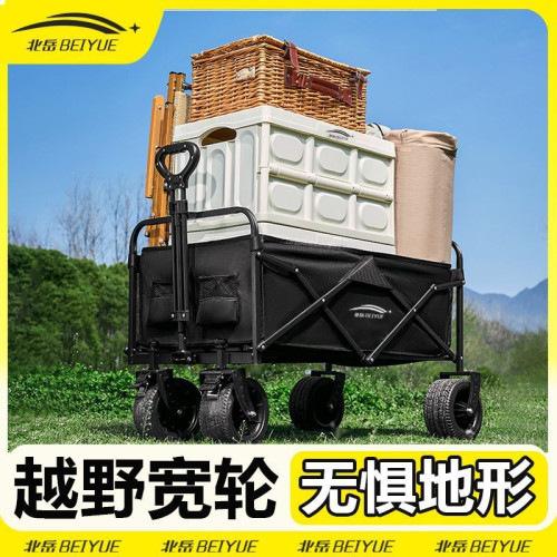 戶外露營車可折疊手推車野外野營野餐營地車拉桿小推車擺攤小拖車