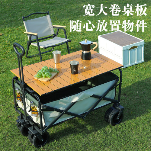 2025戶外露營拖車折疊營地車野營地擺攤小購物推拉貨車新款小推車