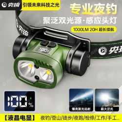 頭燈強光充電長續航感應頭戴式手電筒超亮夜釣魚專用礦燈迷你