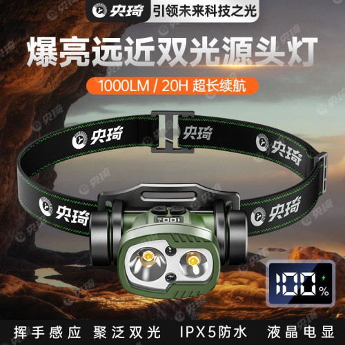 頭燈強光充電長續航感應頭戴式手電筒超亮夜釣魚專用礦燈迷你