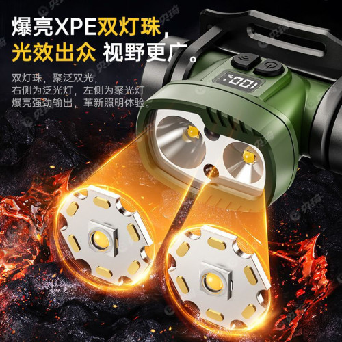 頭燈強光充電長續航感應頭戴式手電筒超亮夜釣魚專用礦燈迷你