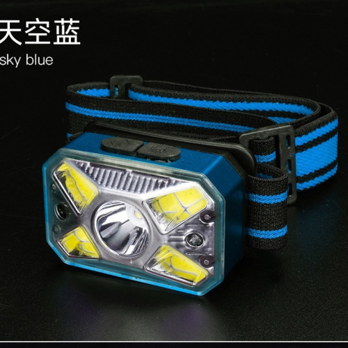 智能感應頭燈強光充電釣魚1200安培露營登山頭戴式防水釣魚頭燈