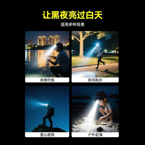 奧克斯裸感頭燈強光充電超亮釣魚專用超長續航登山礦燈海釣手電筒