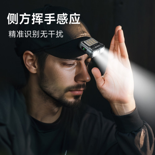 LEM貓頭鷹頭燈夜釣魚用強光充電超亮感應長續航頭戴帽夾照明燈