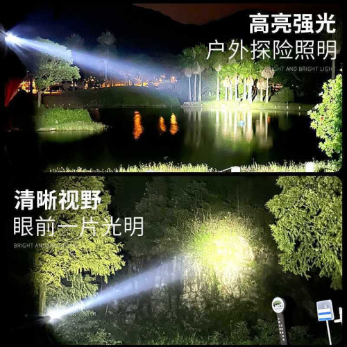 頭戴式鋰電led頭燈夜超亮釣魚續航手電筒強光續航感應長充電電燈