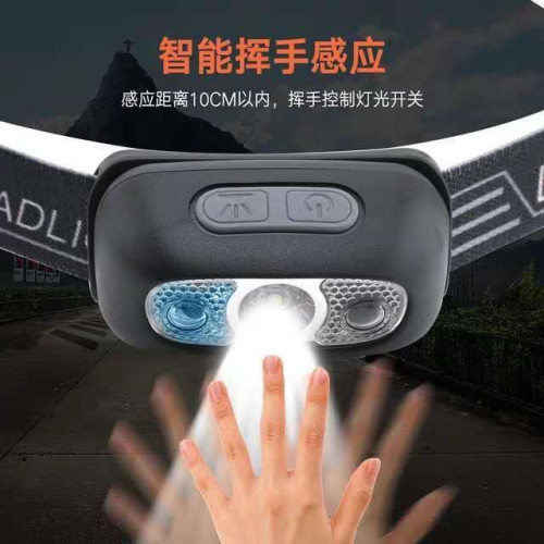 充電感應強光頭燈充電頭戴式電筒釣魚燈防水夜跑上餌