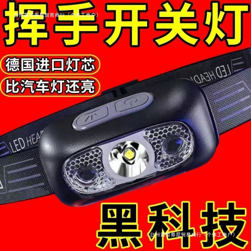LED頭燈超亮可充電頭戴式強光感應特亮手電筒小型可攜式夜釣魚燈