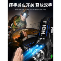 頭燈強光充電超亮超長續航頭戴式戶外釣魚感應夜釣鋰電手電筒