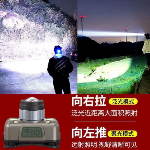 戶外感應頭燈led夜釣魚燈可充電超長續航遠射頭戴式礦燈防水手電
