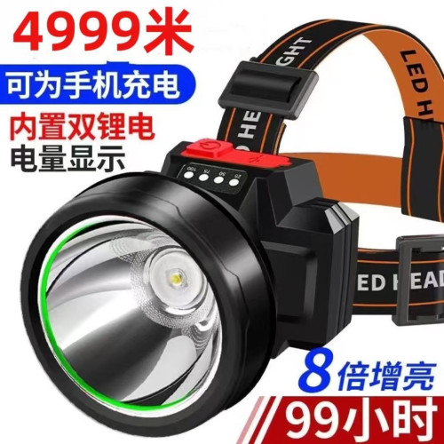 長續航強光頭燈可充電戶外亮遠射夜釣燈頭戴式釣魚礦燈手電筒