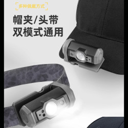 長續航鋰電感應頭燈LED釣魚燈強光夜跑戶外頭燈多功能帽夾燈