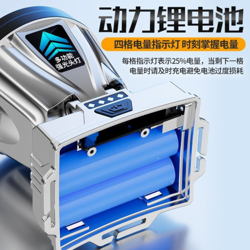LED頭燈強光遠射可充電防水超亮頭戴式夜釣燈礦燈超長續航手電筒
