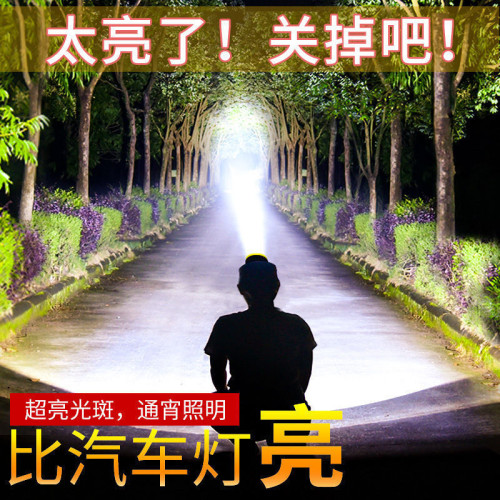 夜釣魚頭燈強光充電超亮頭戴式戶外超長續航手電筒礦燈輕感應專用