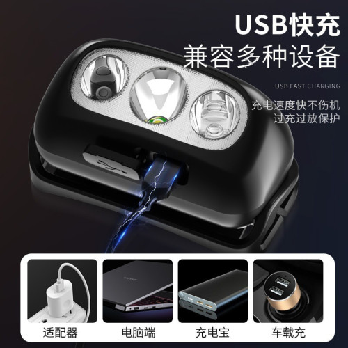 頭燈超亮長續航充電頭戴式強光感應手電筒夜釣魚電燈續航鋰