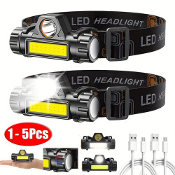 2026新款1個5芯led頭燈手電筒led可充電頭燈