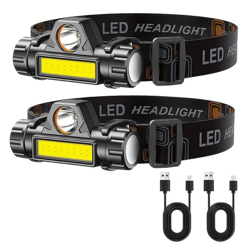 2026新款1個5芯led頭燈手電筒led可充電頭燈