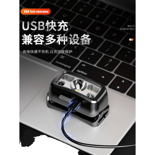兒童頭燈強光夏令營頭戴式超亮充電長續航戶外超輕可攜式露營趕海