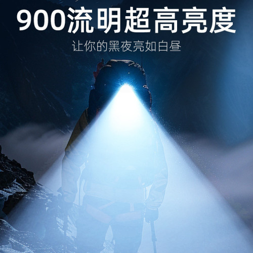 沃爾森貓頭鷹頭燈強光超亮夜釣魚感應充電超長續航頭戴帽夾燈頭燈