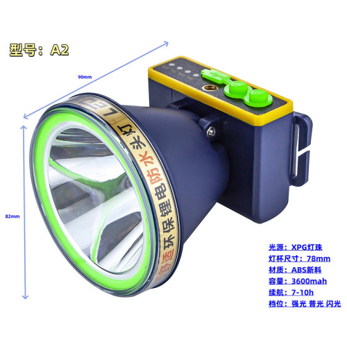 鋰電頭燈大功率雷射砲燈珠ABS超音波水上作業LED頭燈 戶外林場農