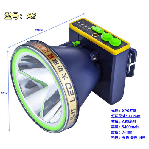 鋰電頭燈大功率雷射砲燈珠ABS超音波水上作業LED頭燈 戶外林場農