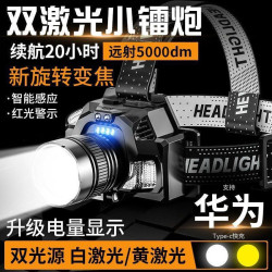 頭燈強光充電超亮頭戴式戶外手電筒感應夜釣魚超長續航鋰電照明燈