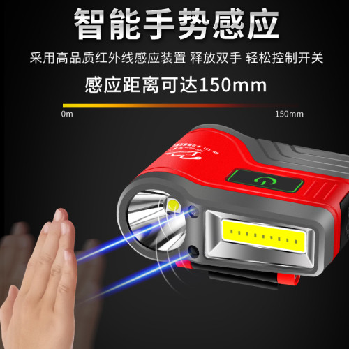 夜釣頭燈釣魚感應帽夾帽簷帽子燈強光充電超亮頭戴式上餌