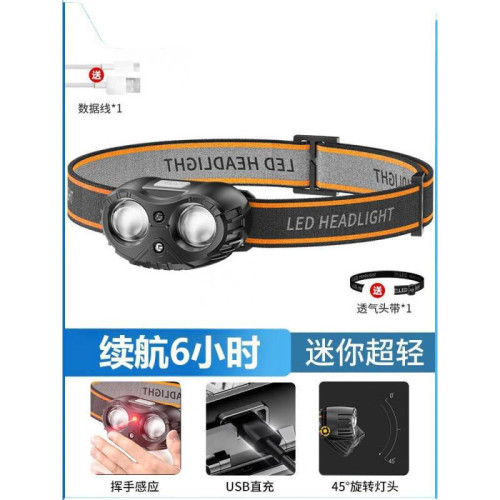 強光超亮夜釣燈頭燈長續航釣魚感應可充電頭戴式戶外登山