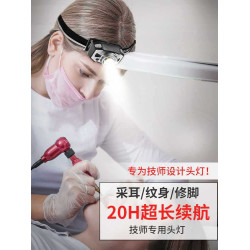 2024新款採耳頭燈聚光專業燈美容紋身修腳師燈輕便感應頭戴照明燈