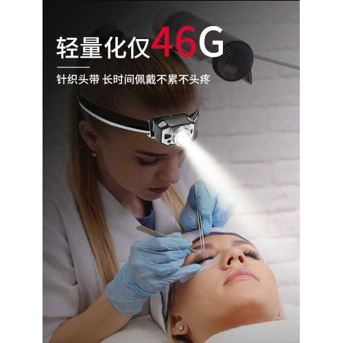 2024新款採耳頭燈聚光專業燈美容紋身修腳師燈輕便感應頭戴照明燈