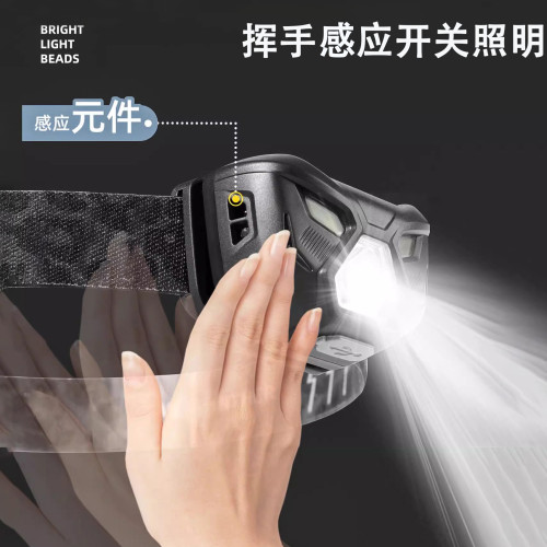 戶外長續航鋰電LED燈強光可攜式感應釣魚燈可充電超亮頭戴遠射頭燈