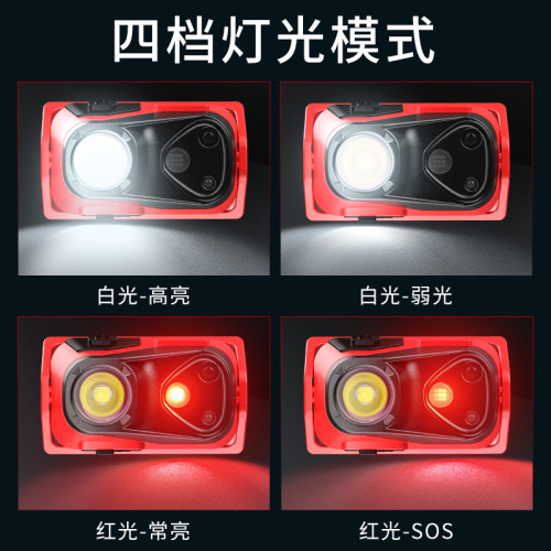 新款USB充電強光LED感應頭燈跑步燈頭戴式迷你可攜式夜釣魚燈