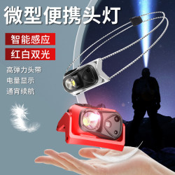 新款USB充電強光LED感應頭燈跑步燈頭戴式迷你可攜式夜釣魚燈