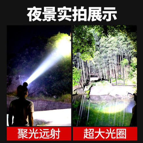夜釣魚頭燈強光充電超亮頭戴式戶外超長續航手電筒礦燈輕感應