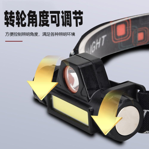 多功能USB充電頭燈戶外COB夜釣燈應急礦燈超亮遠射LED頭戴式頭燈
