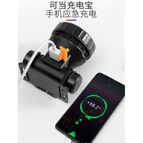 勤樂充電頭燈LED戶外感應夜釣魚強光頭戴式手電筒行動電源夜釣燈